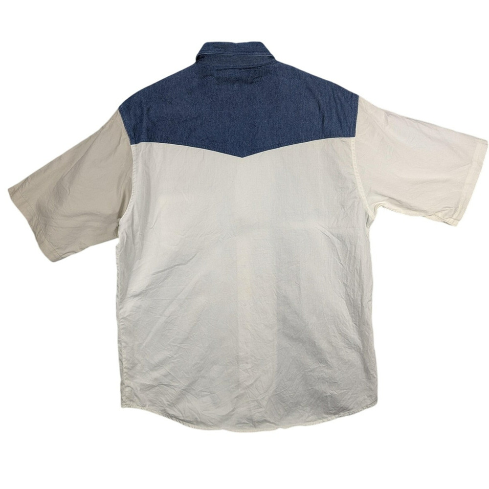 Express Rider Shirt Mens Large Western Button Up Short Sleeve Colorblock Rodeo - Picture 2 of 7